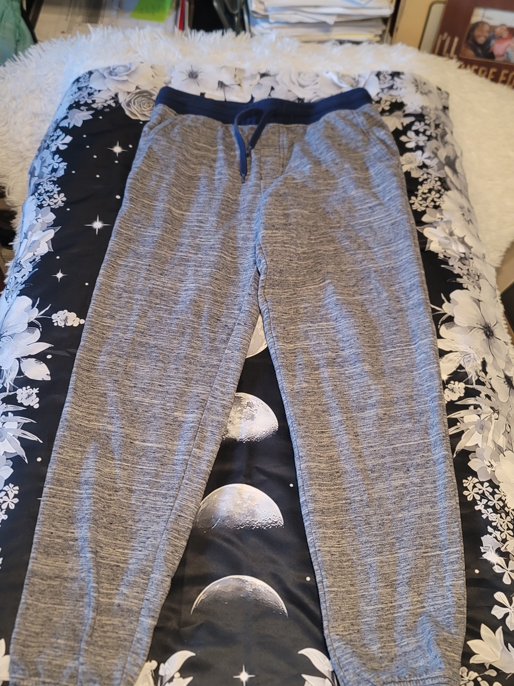🔥3 For $15 Thereabouts Boys Large Blue Drawstring Jogger Pants
